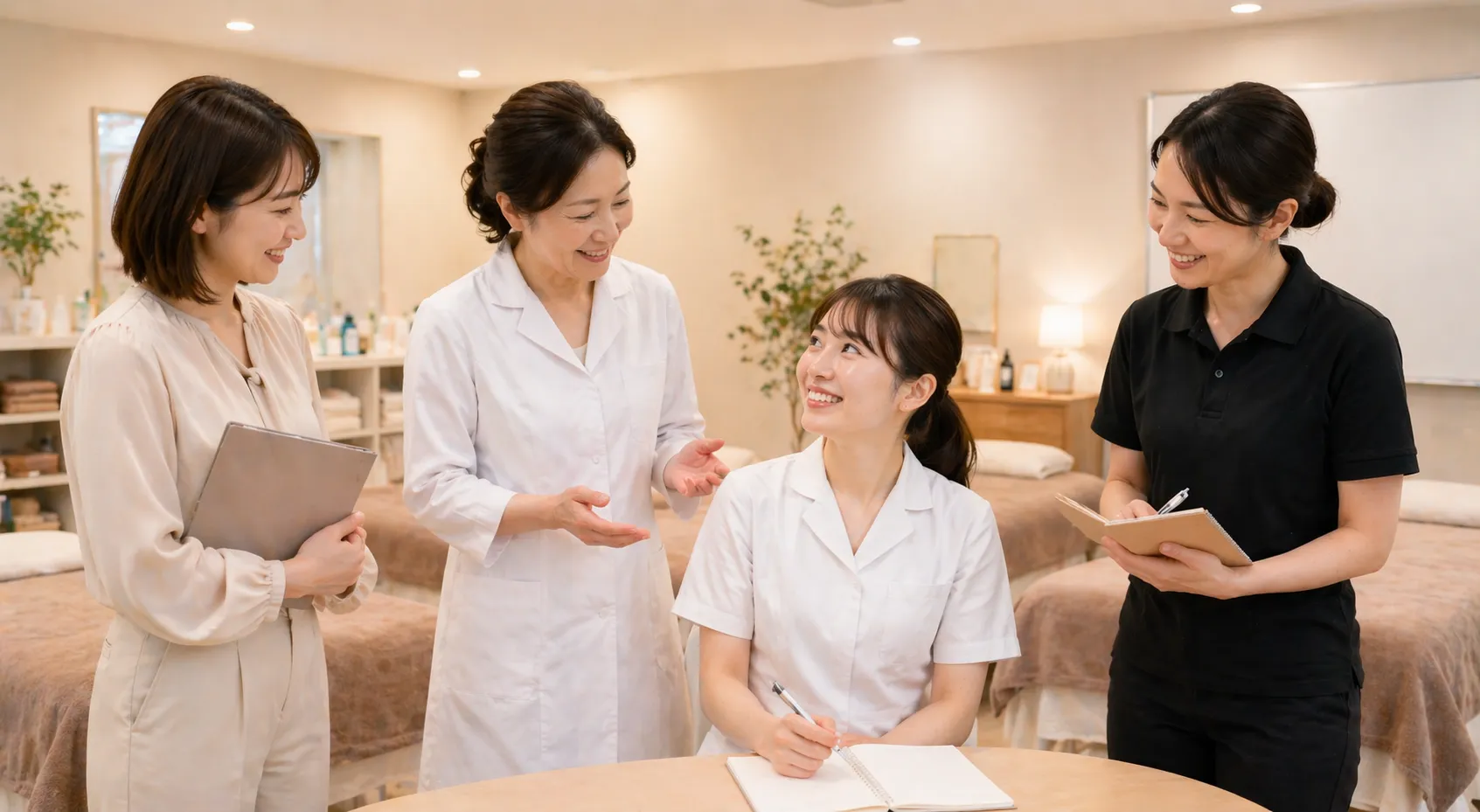 セラピストになった受講生とバックアップをする先生